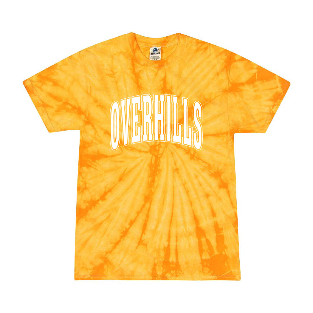 Classic Arc Overhills ~ Tie-Dye T-Shirt ~ Overhills Elementary School-spider gold