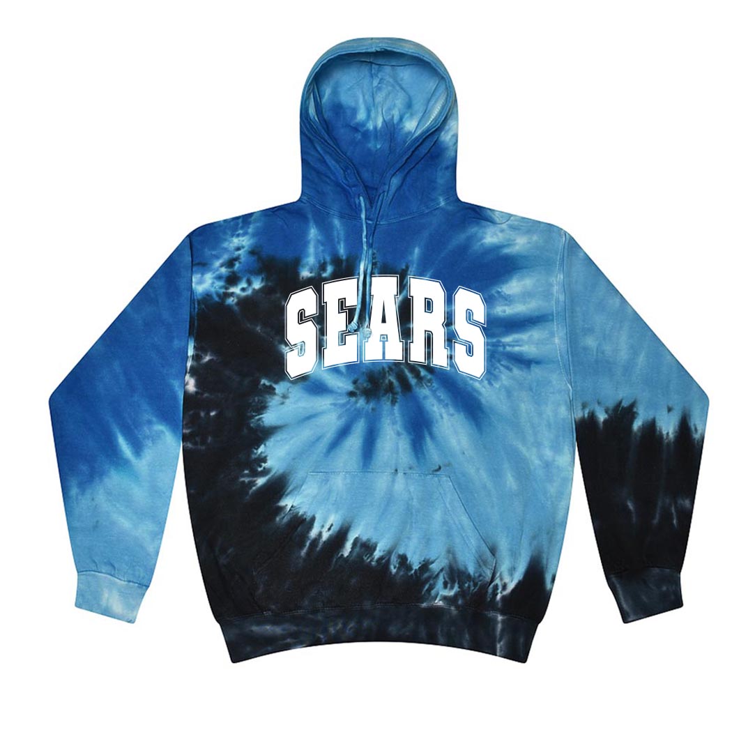 Collegiate Arc ~ Tie-Dye Hoodie ~ Joseph Sears School-blue ocean