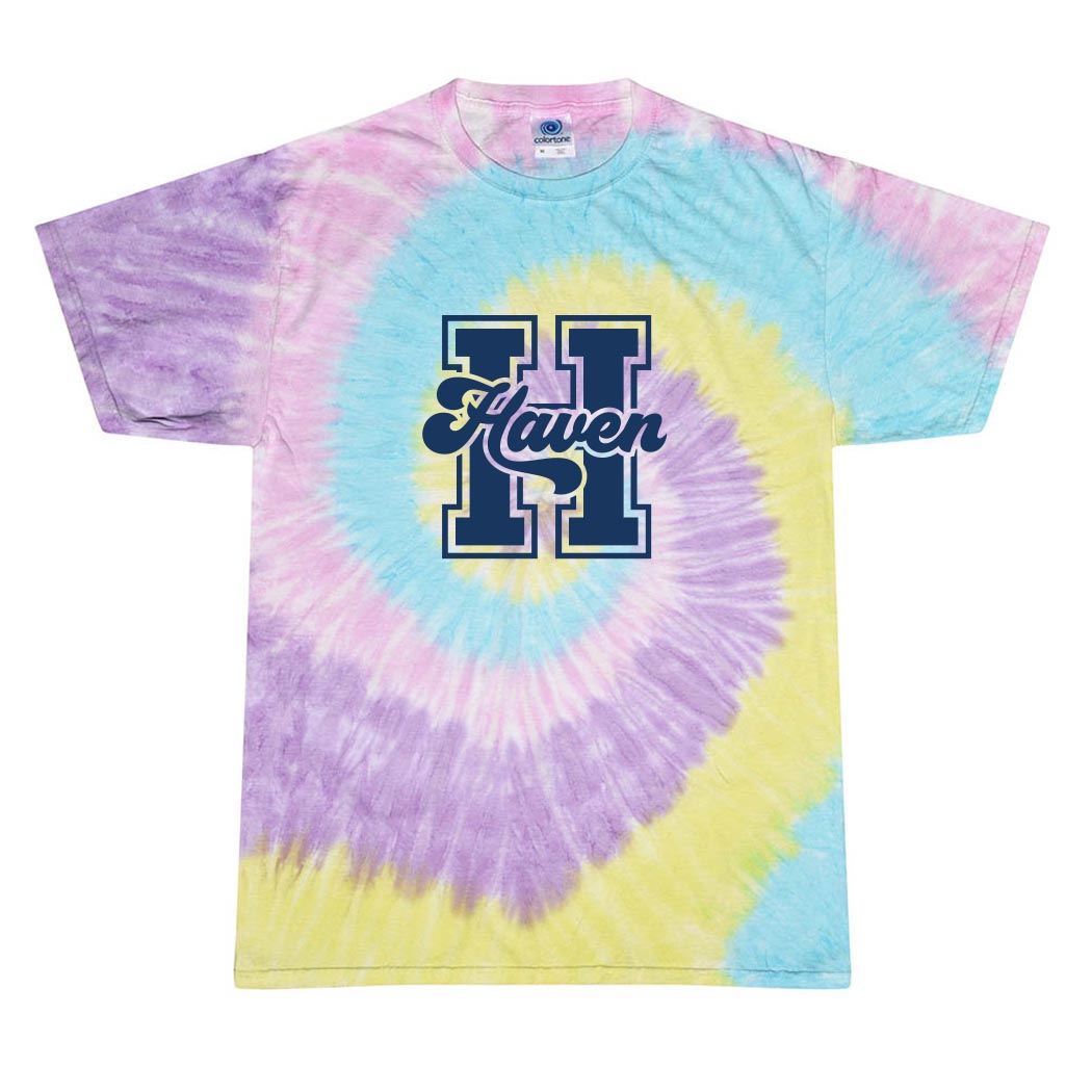 Collegiate Initial Haven ~ Tie-Dye T-Shirt ~ Haven Middle School