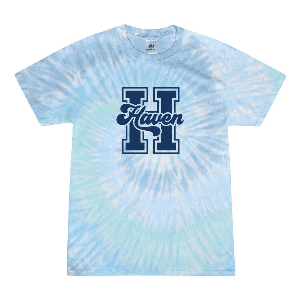 Collegiate Initial Haven ~ Tie-Dye T-Shirt ~ Haven Middle School