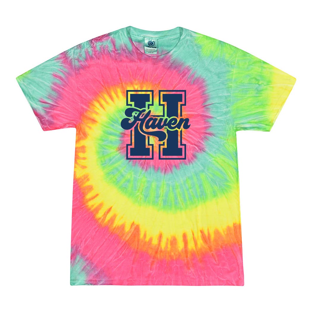 Collegiate Initial Haven ~ Tie-Dye T-Shirt ~ Haven Middle School