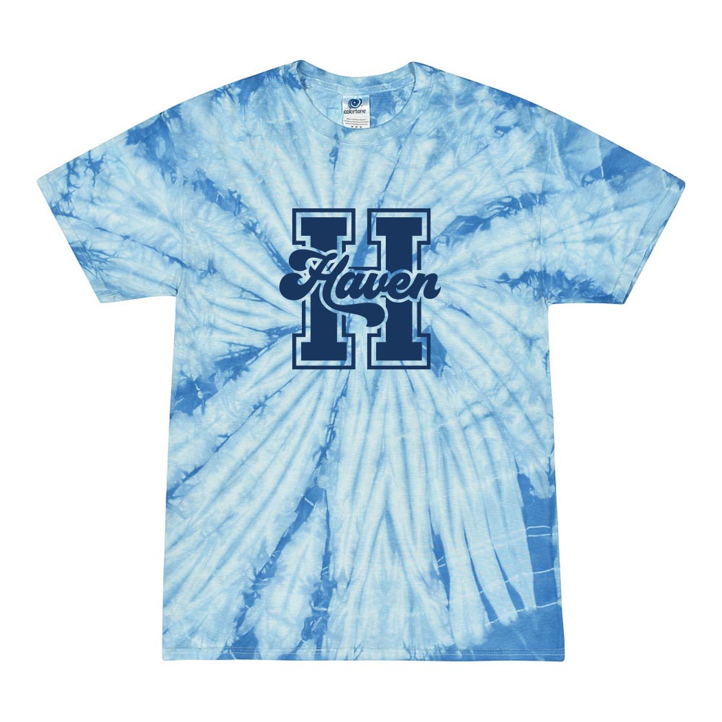 Collegiate Initial Haven ~ Tie-Dye T-Shirt ~ Haven Middle School
