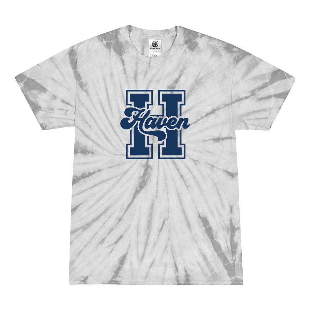 Collegiate Initial Haven ~ Tie-Dye T-Shirt ~ Haven Middle School