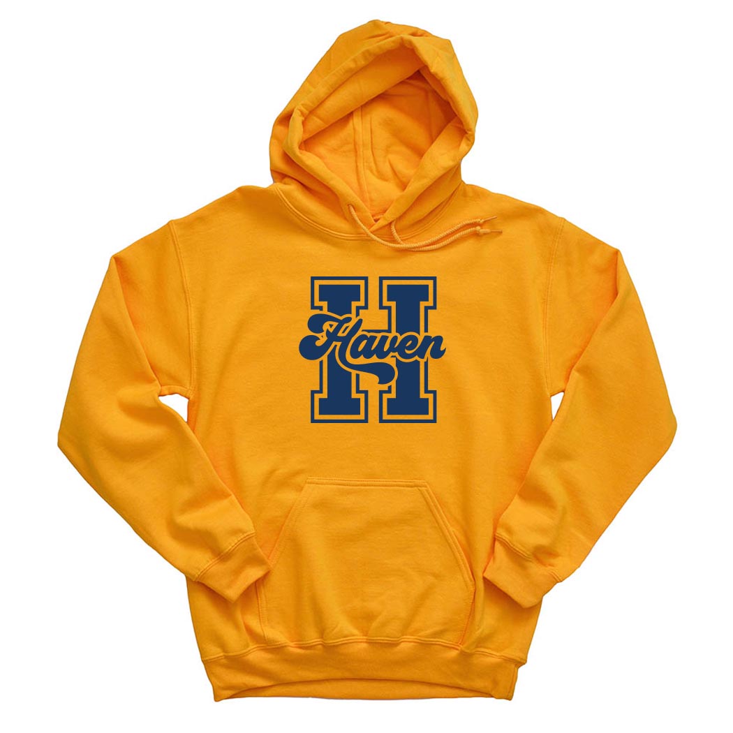 Collegiate Initial ~ Hoodie ~ Haven Middle School-gold