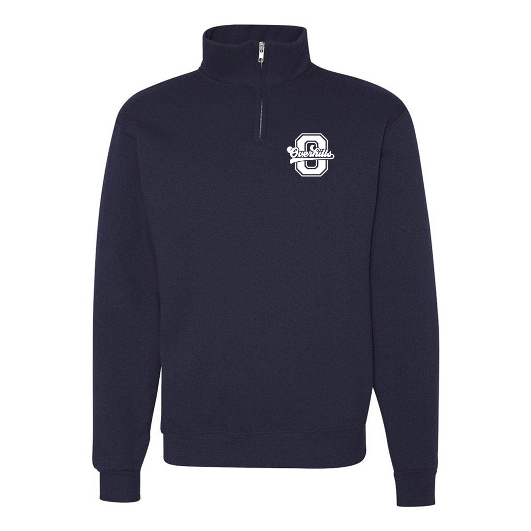 Collegiate Initial Overhills ~ Quarter-Zip Sweatshirt ~ Overhills Elementary School