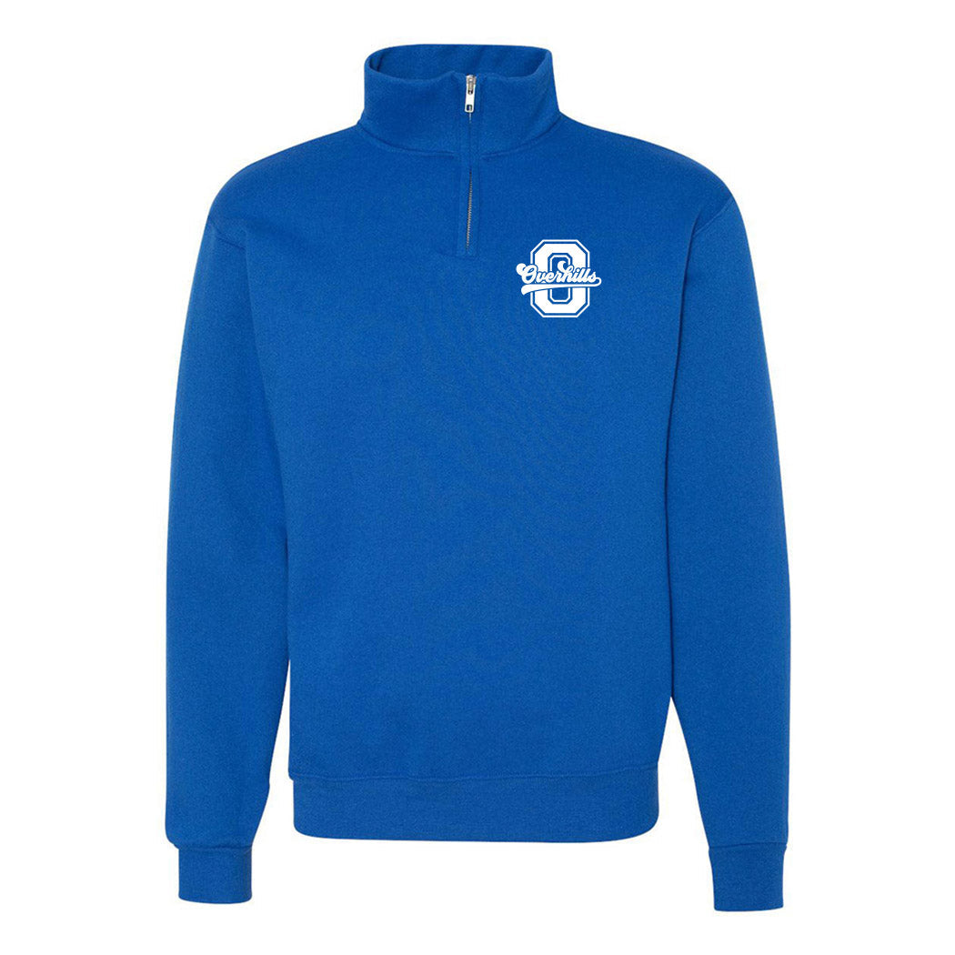 Collegiate Initial Overhills ~ Quarter-Zip Sweatshirt ~ Overhills Elementary School