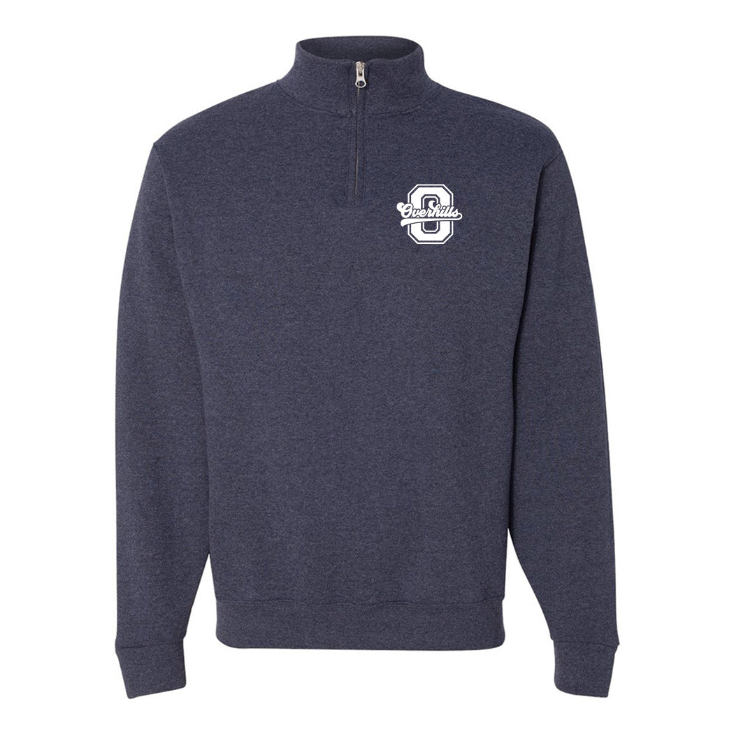 Collegiate Initial Overhills ~ Quarter-Zip Sweatshirt ~ Overhills Elementary School