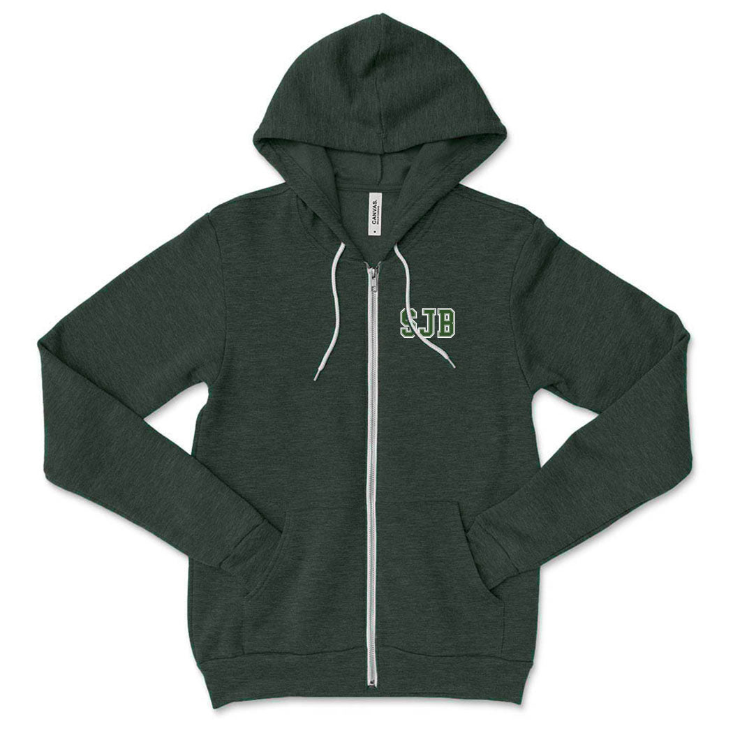 Collegiate SJB ~ Sponge Fleece Zip Hoodie ~ St. John Berchmans