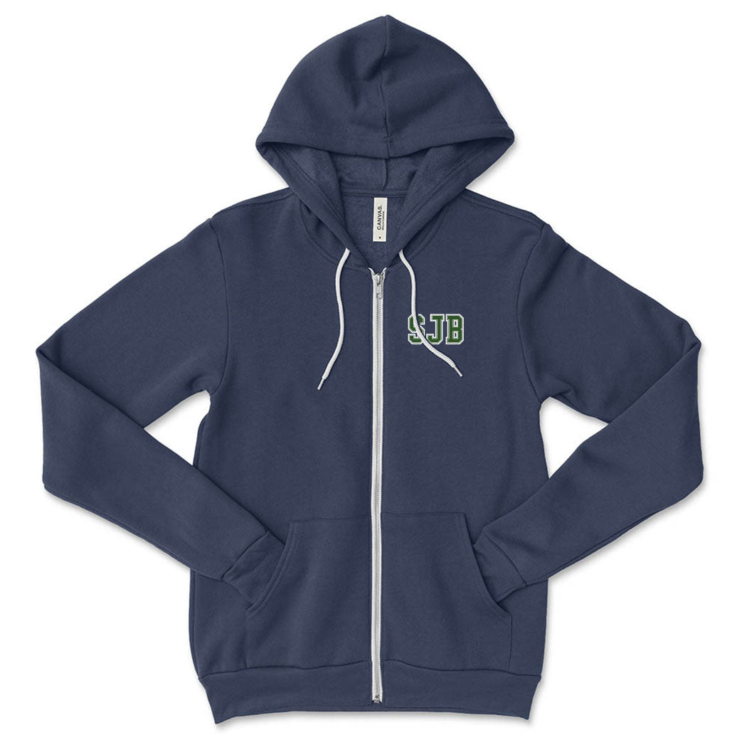 Collegiate SJB ~ Sponge Fleece Zip Hoodie ~ St. John Berchmans