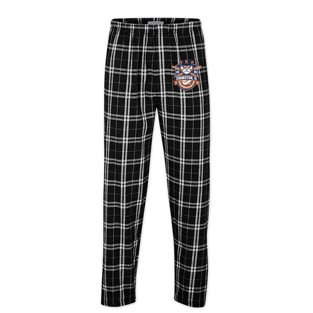 Cooperstown 2026 ~ Flannel Pants ~ Evanston Baseball-black white plaid