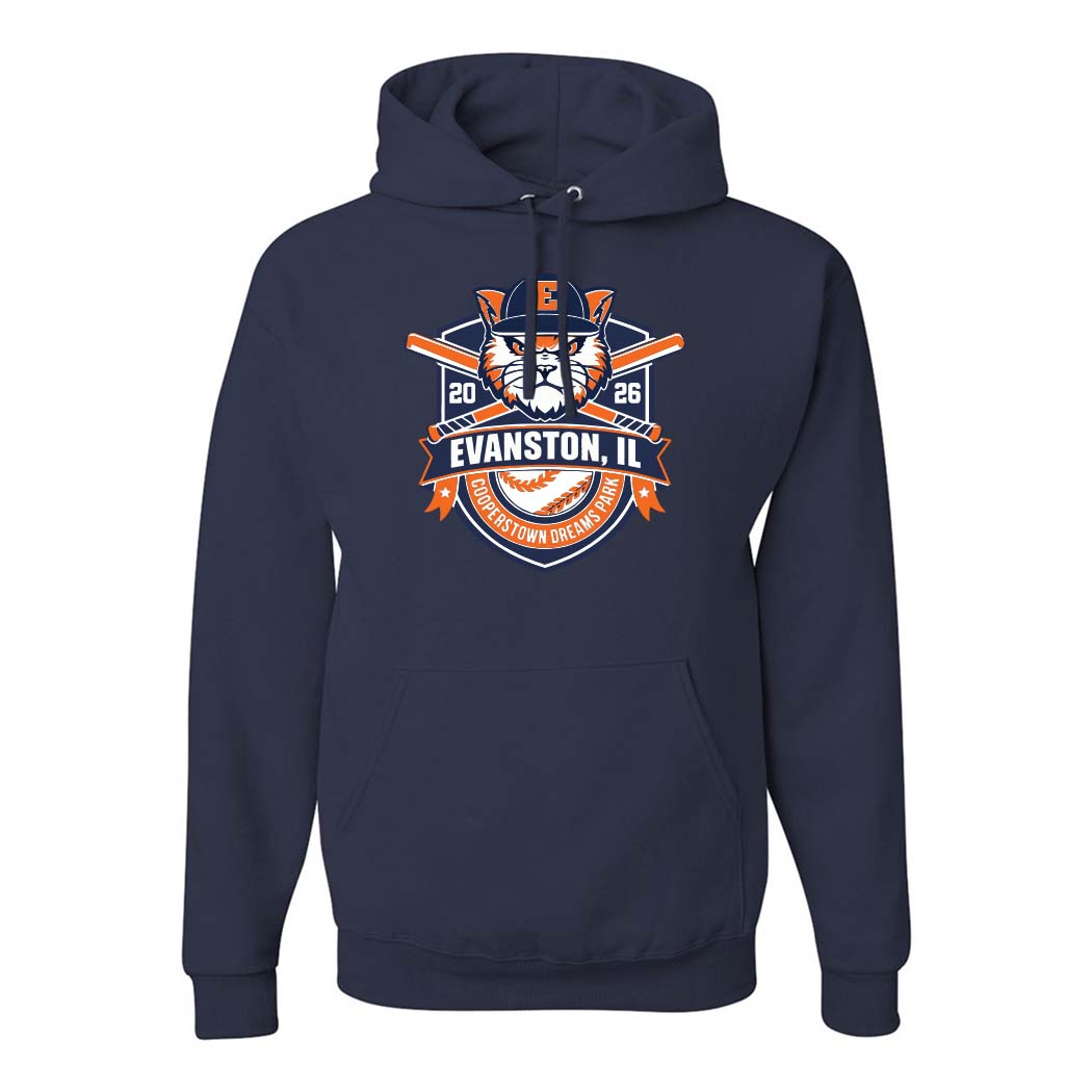 Cooperstown 2026 ~ Hoodie ~ Evanston Baseball-navy