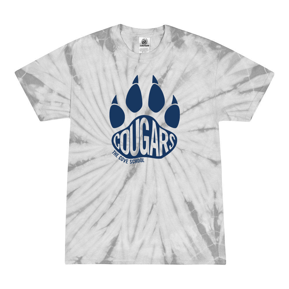 Cougars Paw ~ Tie Dye T-Shirt ~ The Cove School