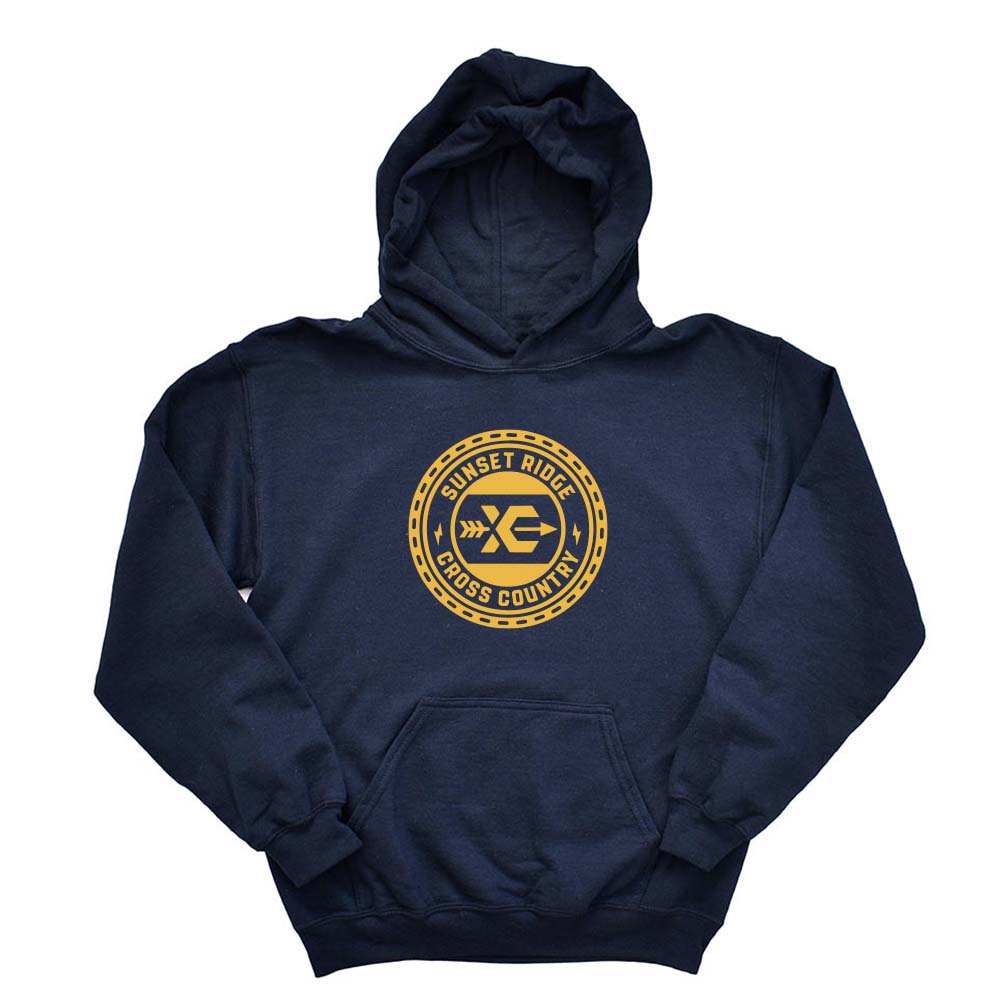 CROSS COUNTRY HOODIE ~  SUNSET RIDGE SCHOOL ~ youth and adult ~ classic unisex fit