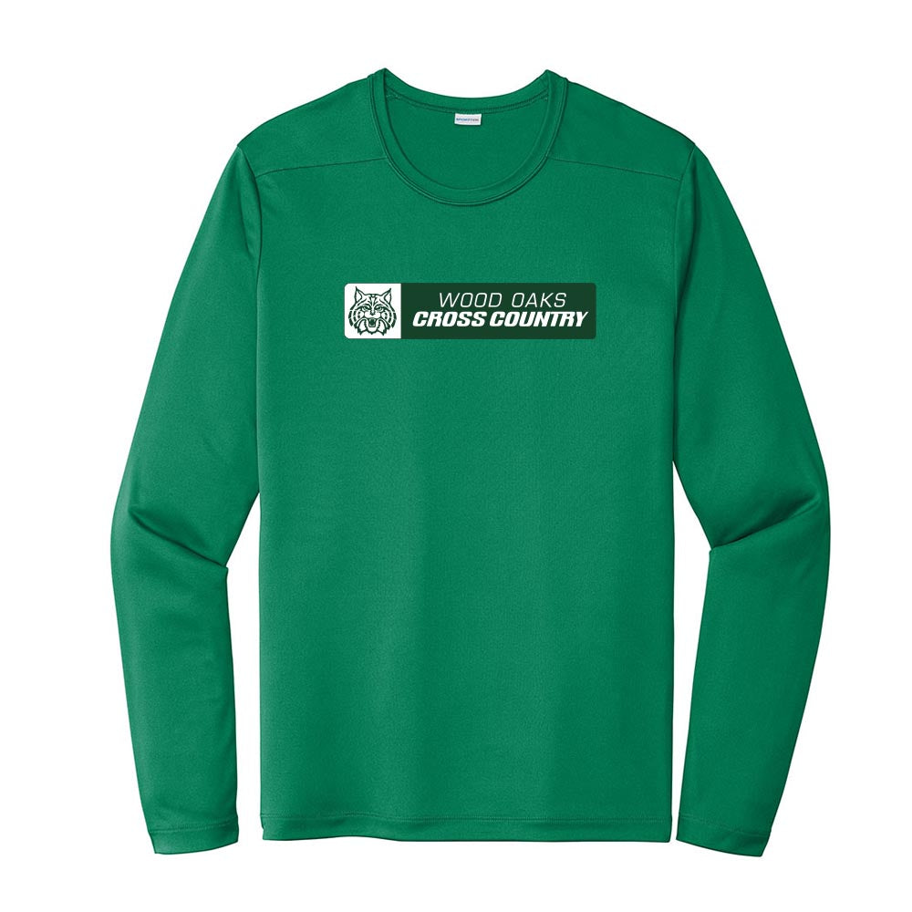 Cross Country Banner ~ Long Sleeve Performance Tee ~ Wood Oaks Junior High Athletics