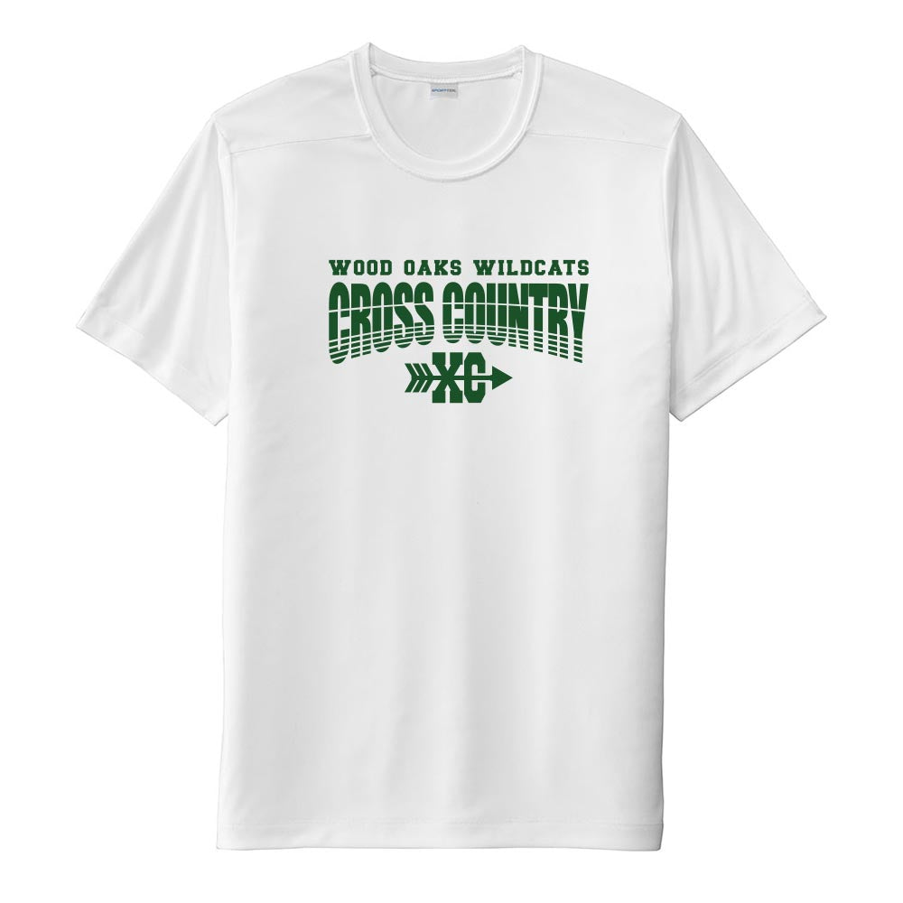 Cross Country Stripes ~ Performance Tee ~ Wood Oaks Junior High Athletics