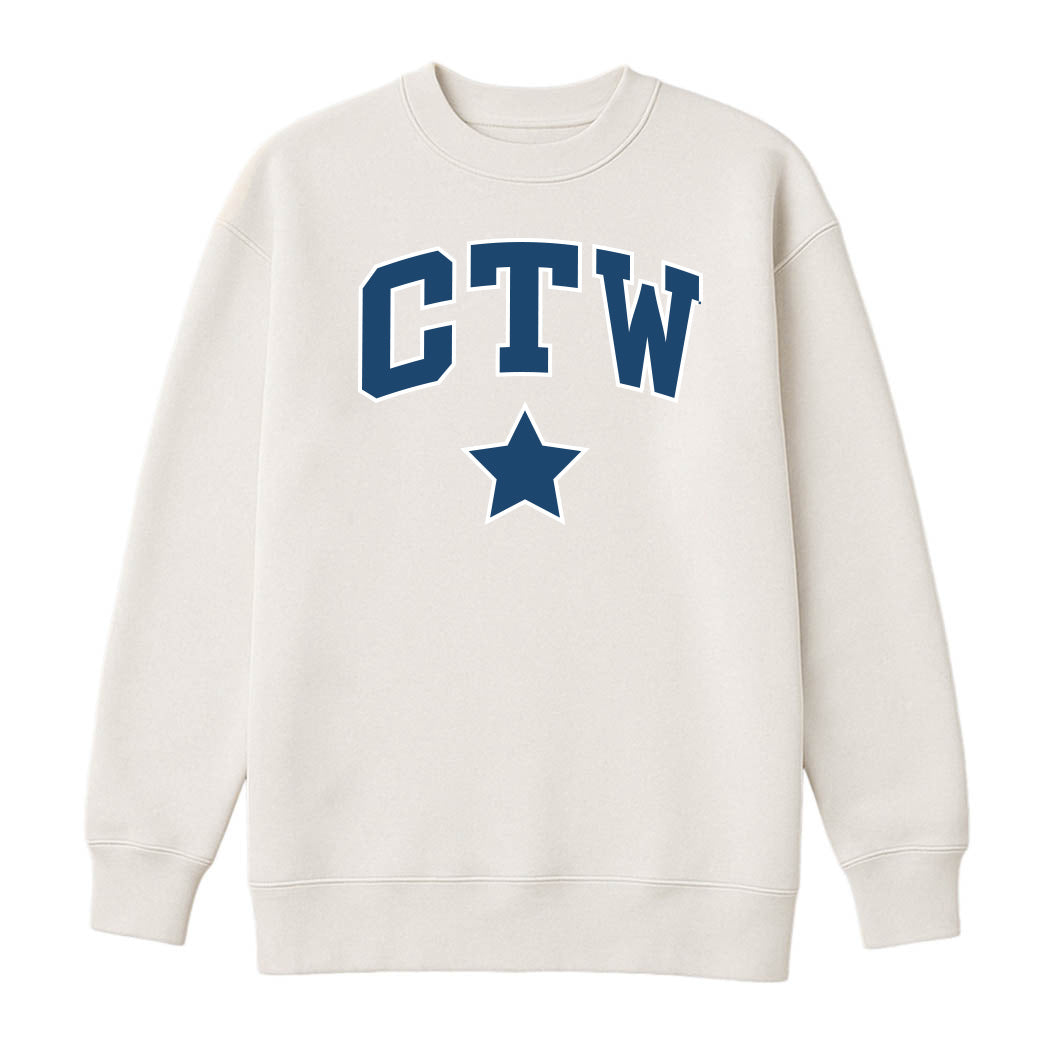 CTW Star Parke ~ Ladies Oversized Mock Crew ~ Children's Theatre of Winnetka