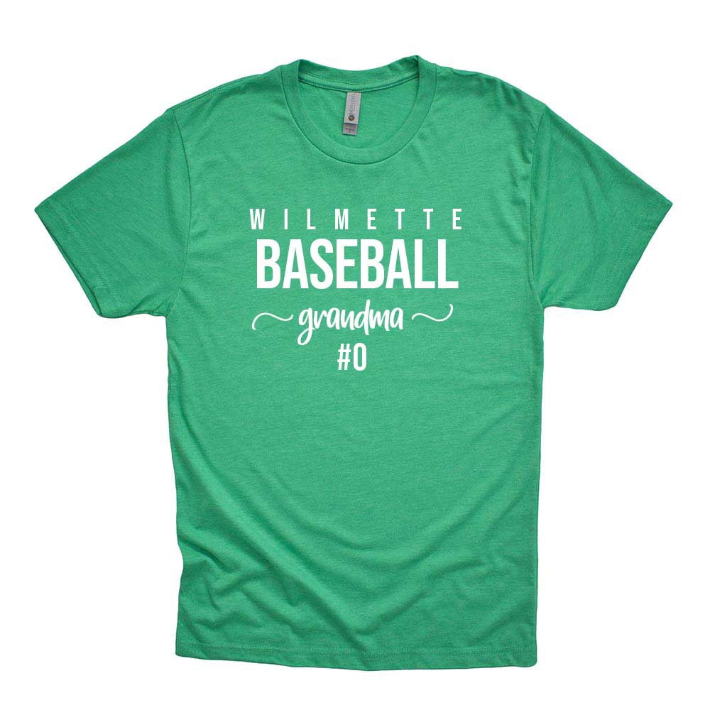 CREATE YOUR OWN FAMILY FAN TRIBLEND TEE ~ WILMETTE BASEBALL ~ unisex, women's and youth
