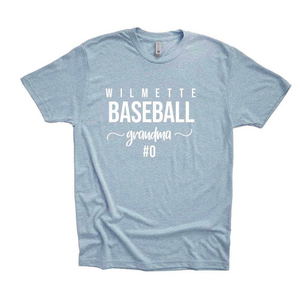WILMETTE CREATE YOUR OWN FAMILY FAN TRIBLEND TEE ~ WILMETTE BASEBALL ~ unisex, women's and youth