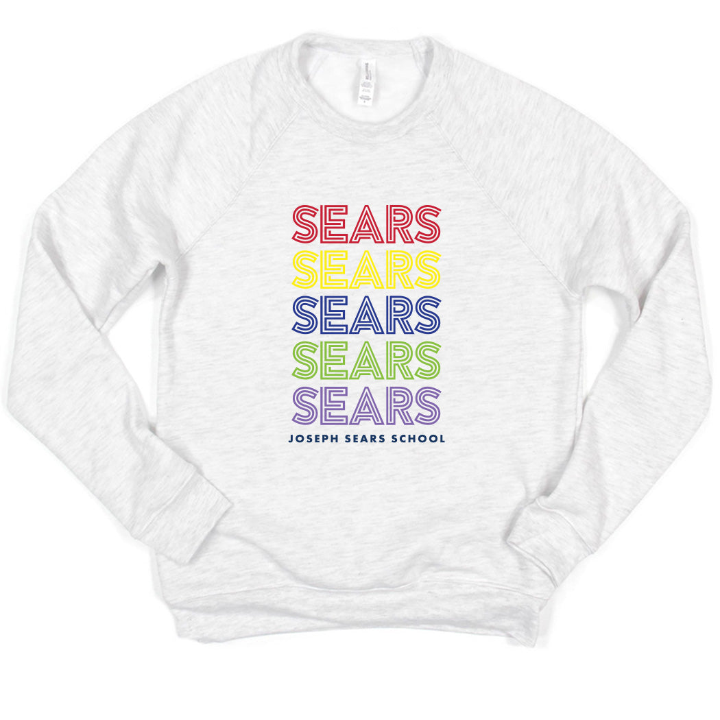 Deco Repeater ~ Raglan Sponge Fleece Crewneck Sweatshirt ~ Joseph Sears School