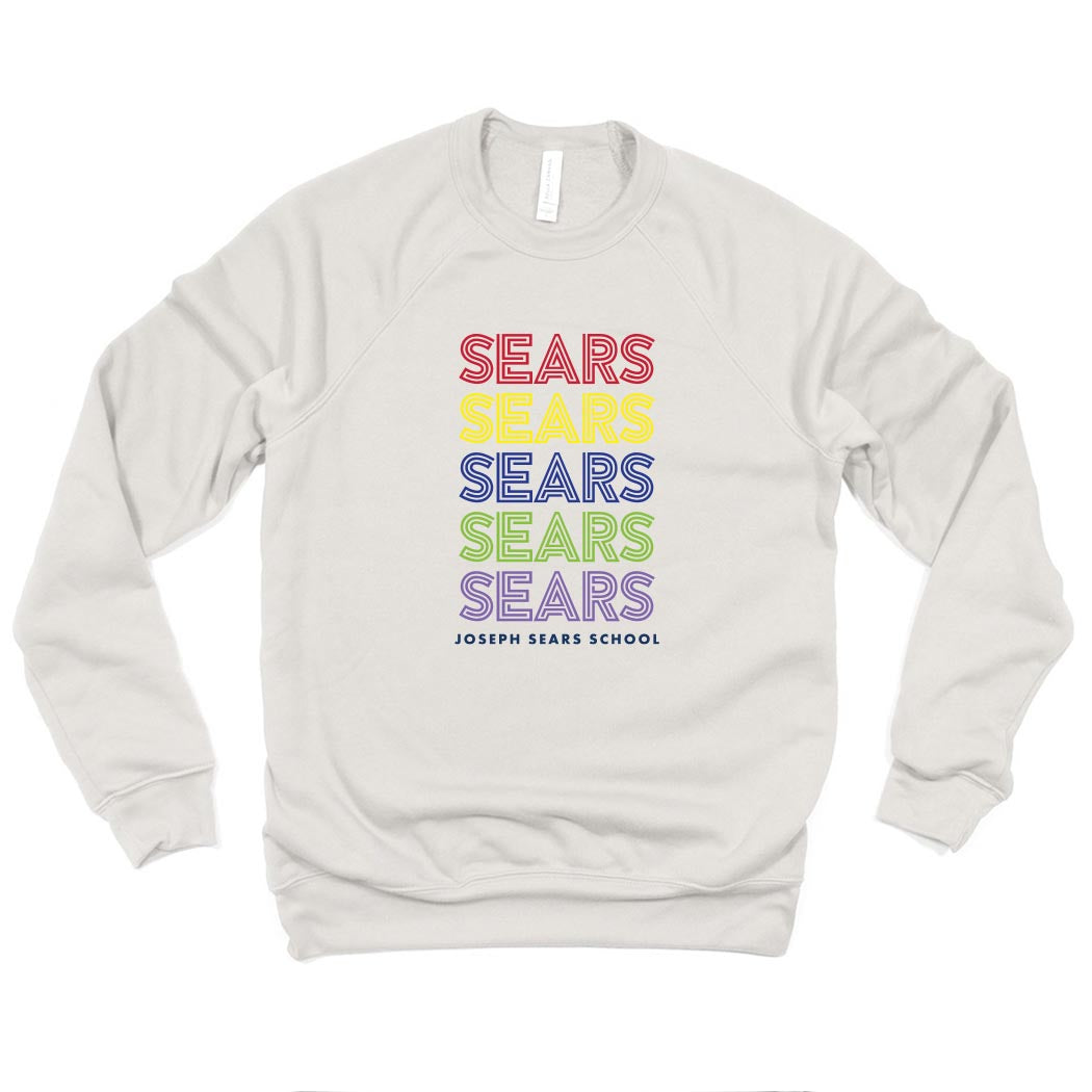 Deco Repeater ~ Raglan Sponge Fleece Crewneck Sweatshirt ~ Joseph Sears School