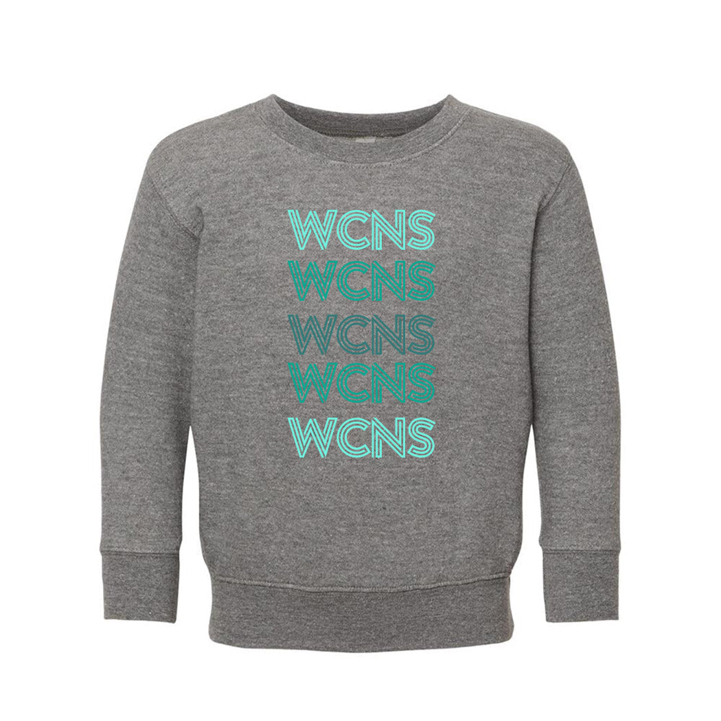 Deco Repeater ~ Toddler Crewneck Sweatshirt ~ Winnetka Community Nursery School-granite heather