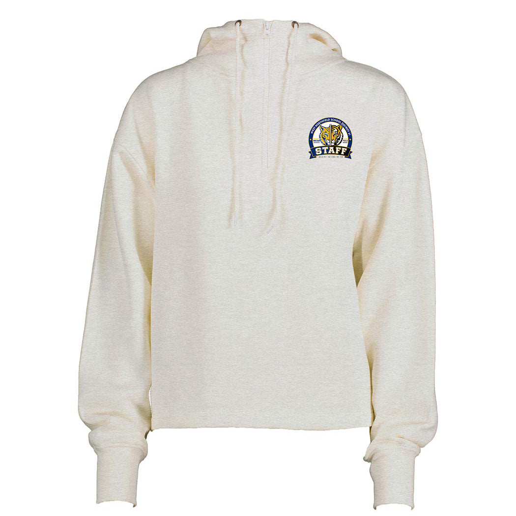 D31 Staff Badge ~ Ladies Boxy Quarter Zip Hooded Fleece ~ District 31