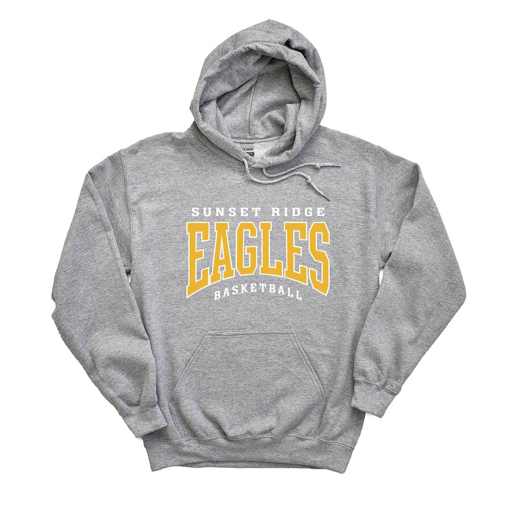 EAGLES ARCH BASKETBALL HOODIE ~  SUNSET RIDGE SCHOOL ~ youth & adult ~ classic unisex fit