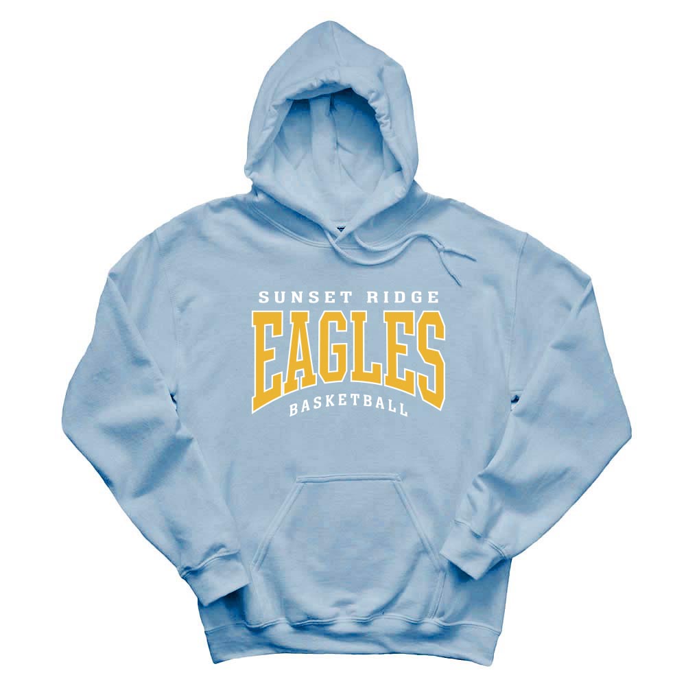 EAGLES ARCH BASKETBALL HOODIE ~  SUNSET RIDGE SCHOOL ~ youth & adult ~ classic unisex fit