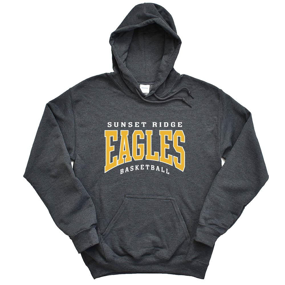 EAGLES ARCH BASKETBALL HOODIE ~  SUNSET RIDGE SCHOOL ~ youth & adult ~ classic unisex fit