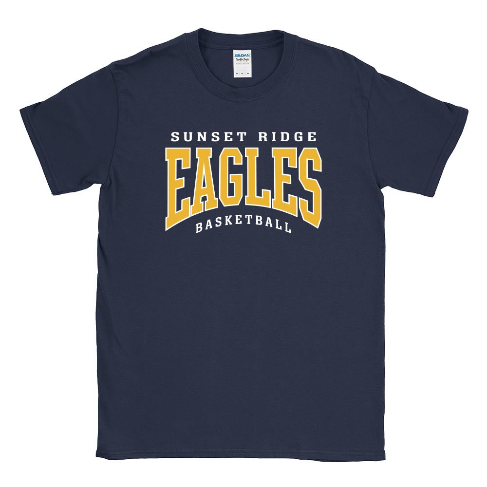 EAGLES ARCH BASKETBALL TEE ~ SUNSET RIDGE SCHOOL ~ youth & adult ~ classic unisex fit