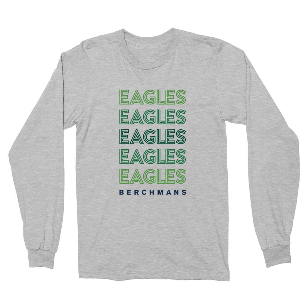 Eagles Art Deco Repeater ~ Cotton Long Sleeve T-Shirt ~ St. John Berchmans
