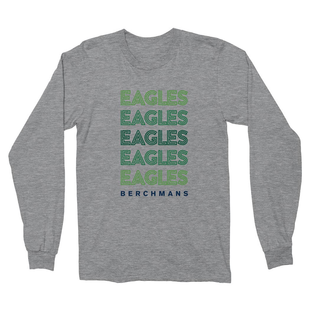 Eagles Art Deco Repeater ~ Cotton Long Sleeve T-Shirt ~ St. John Berchmans