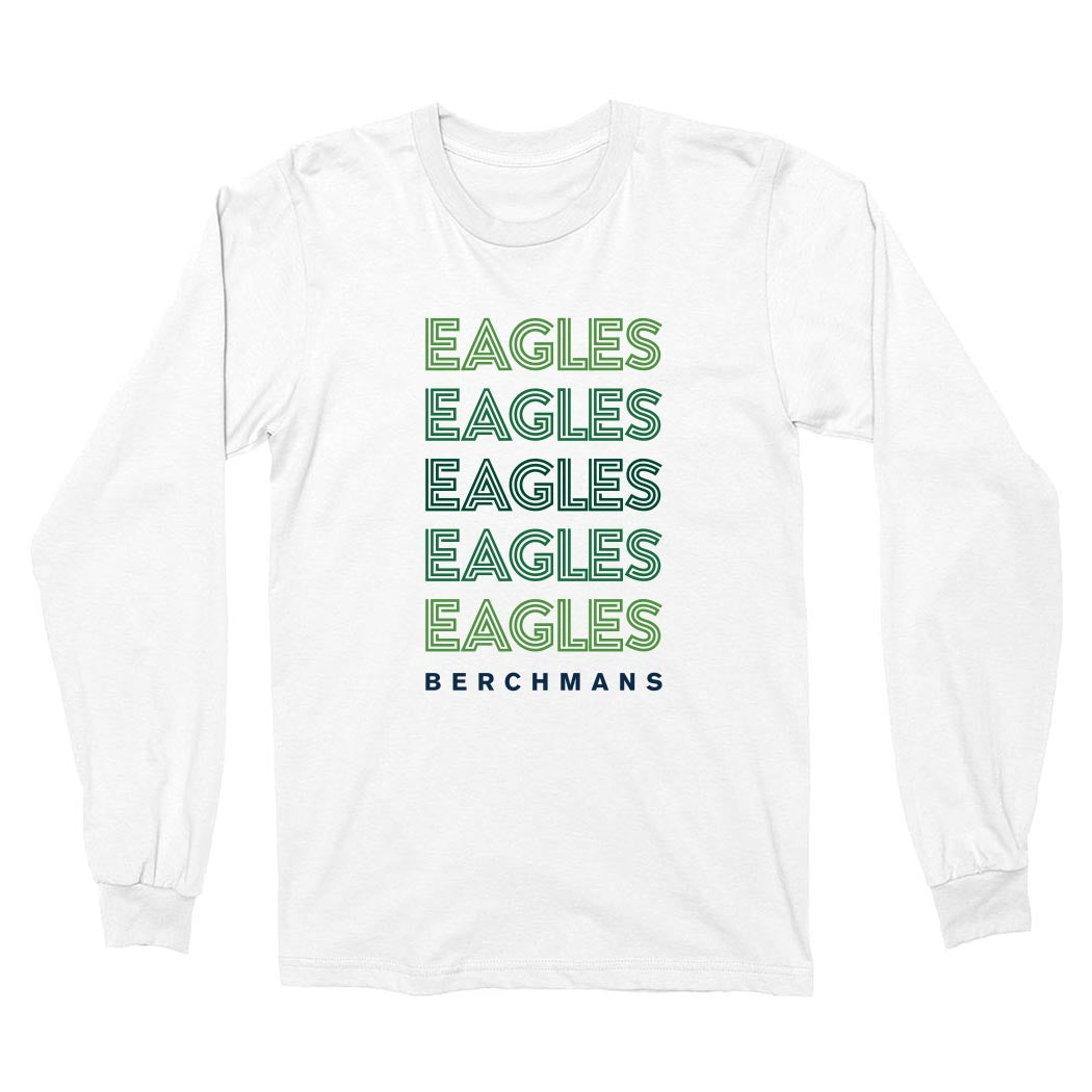 Eagles Art Deco Repeater ~ Cotton Long Sleeve T-Shirt ~ St. John Berchmans