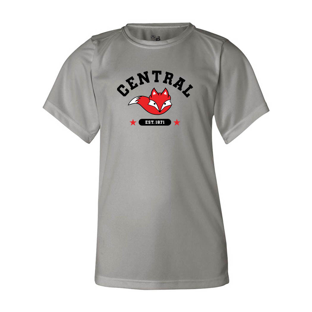 Est 1871 Mascot ~ B-Core Performance T-Shirt ~ Central Elementary School-silver
