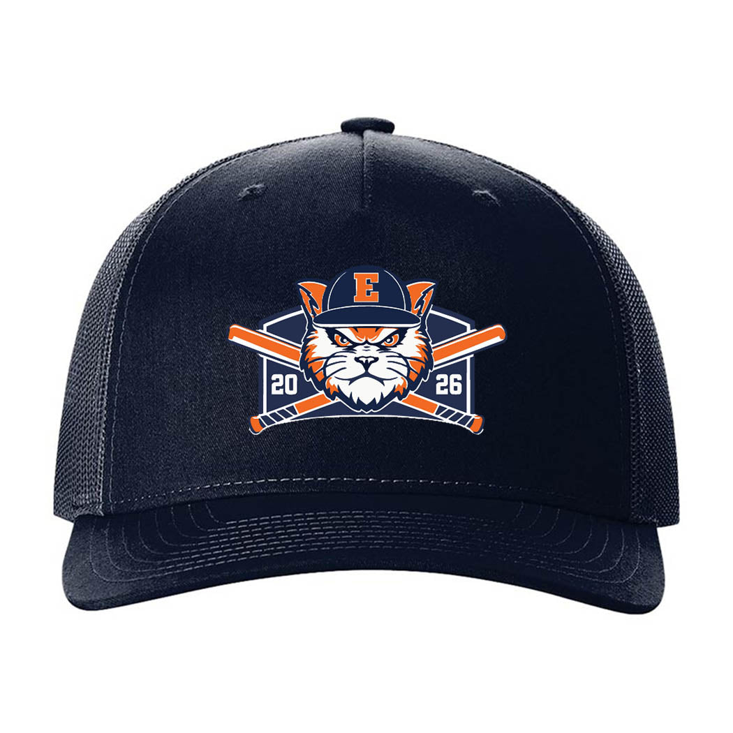 Printed Cooperstown 2026 ~ Trucker Cap ~ Evanston Baseball-navy