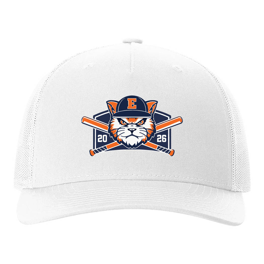 Printed Cooperstown 2026 ~ Trucker Cap ~ Evanston Baseball-white