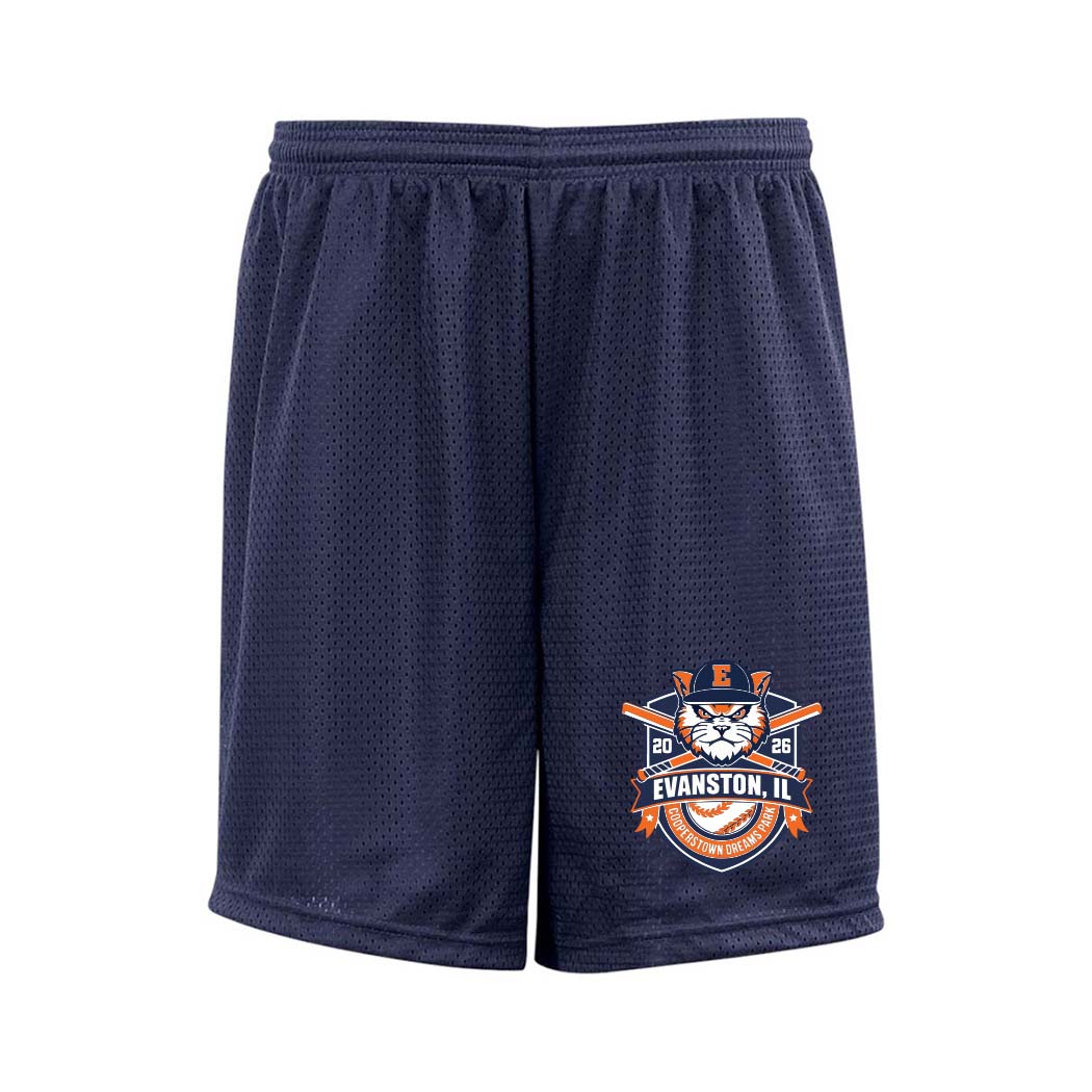 Cooperstown 2026 ~ Mesh Shorts ~ Evanston Baseball-navy
