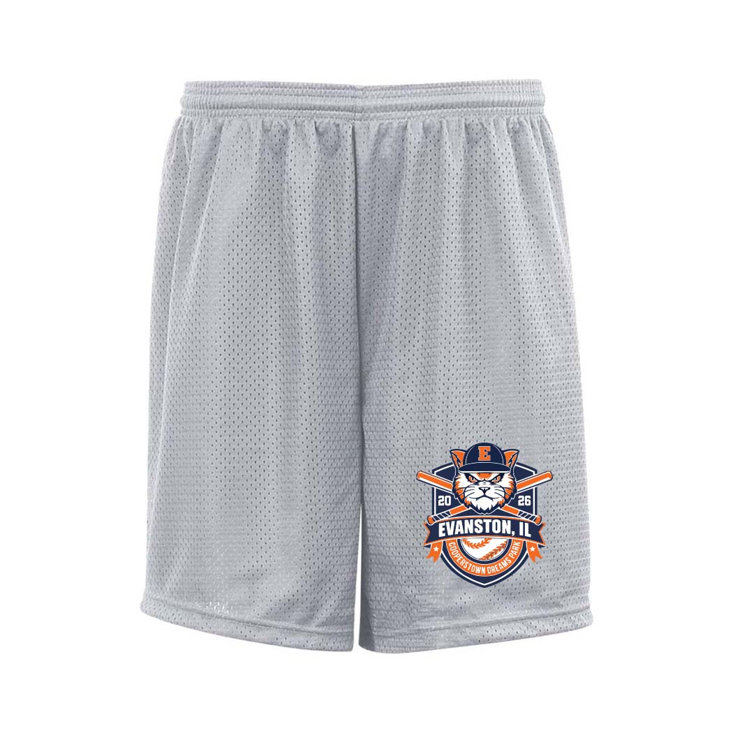Cooperstown 2026 ~ Mesh Shorts ~ Evanston Baseball-silver