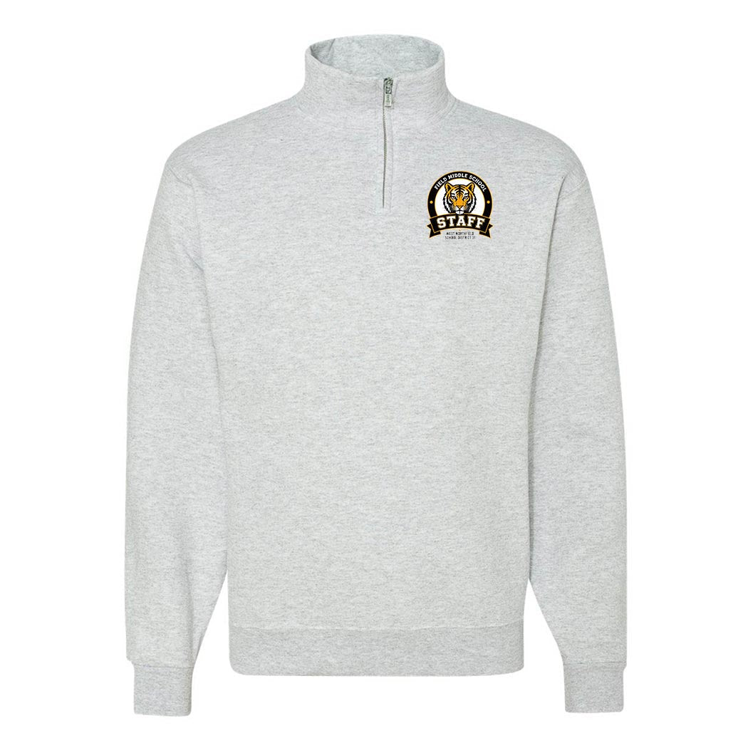 Field Staff Badge ~ Quarter-Zip Sweatshirt ~ Field Middle School Staff-ash