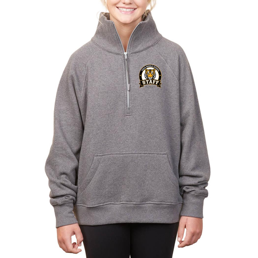 Field Staff Badge ~ Ladies Boxy Half Zip Fleece ~ Field Middle School Staff