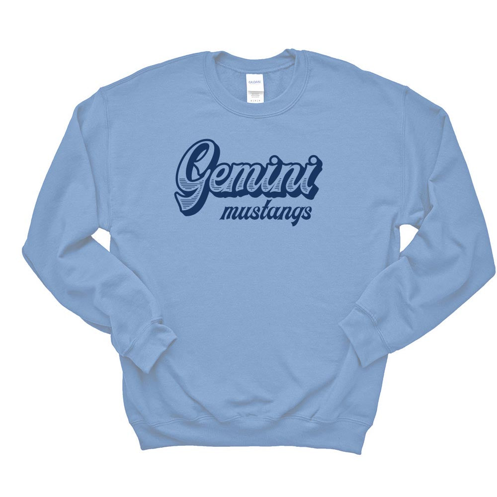 Vintage Script ~ Raglan Crewneck Sweatshirt ~ Gemini Middle School