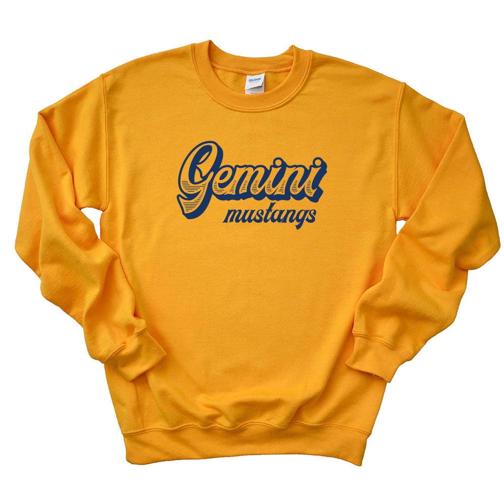 Vintage Script ~ Raglan Crewneck Sweatshirt ~ Gemini Middle School