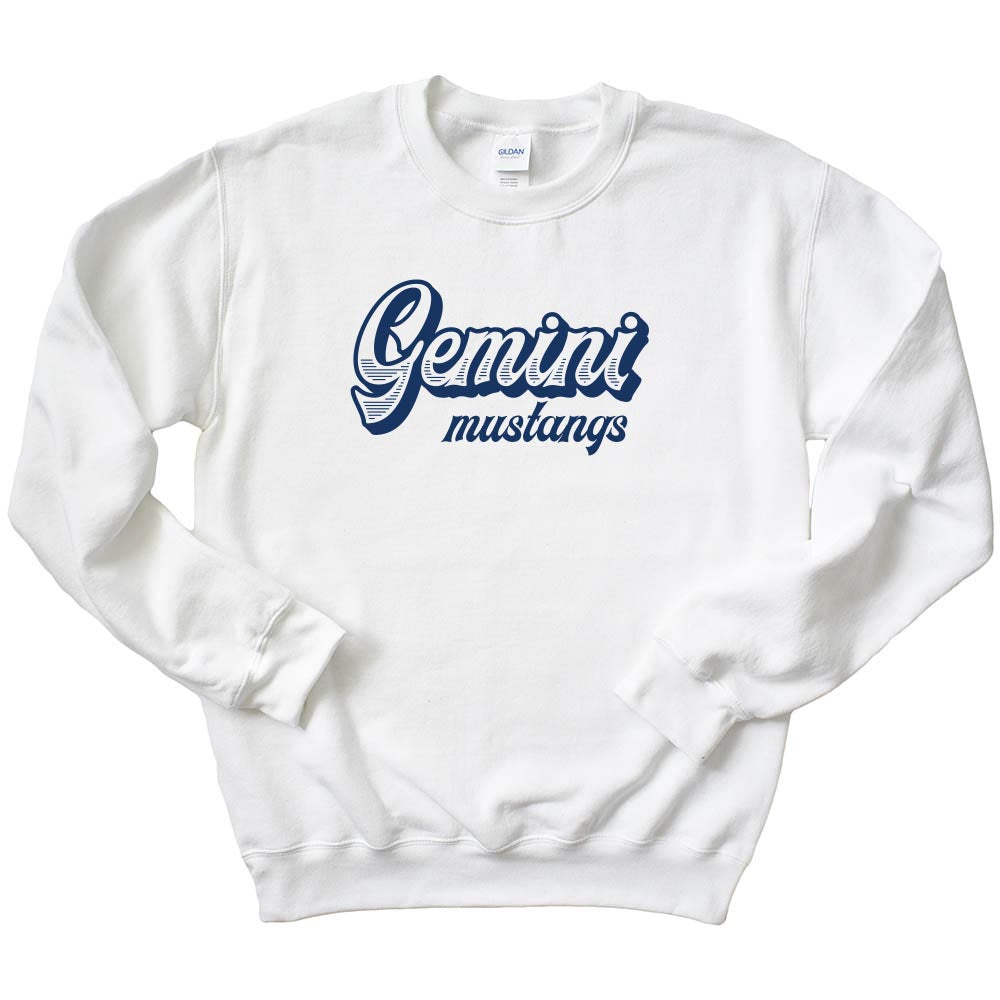 Vintage Script ~ Raglan Crewneck Sweatshirt ~ Gemini Middle School