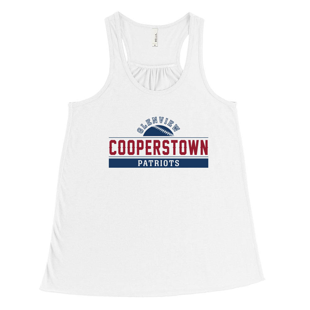 Cooperstown ~ Flowy Racerback Tank ~ Glenview Patriots