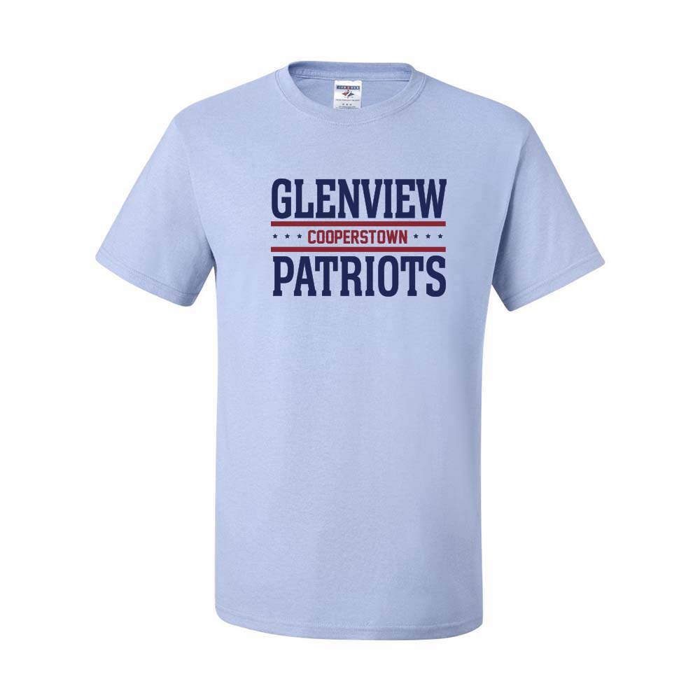 GLENVIEW PATRIOTS COOPERSTOWN DRIPOWER TEE ~  GLENVIEW PATRIOTS ~ youth & adult