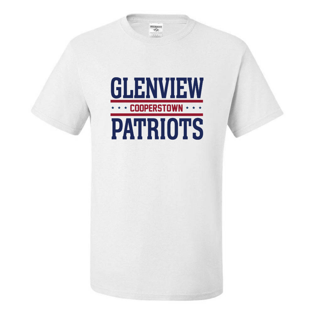 GLENVIEW PATRIOTS COOPERSTOWN DRIPOWER TEE ~  GLENVIEW PATRIOTS ~ youth & adult