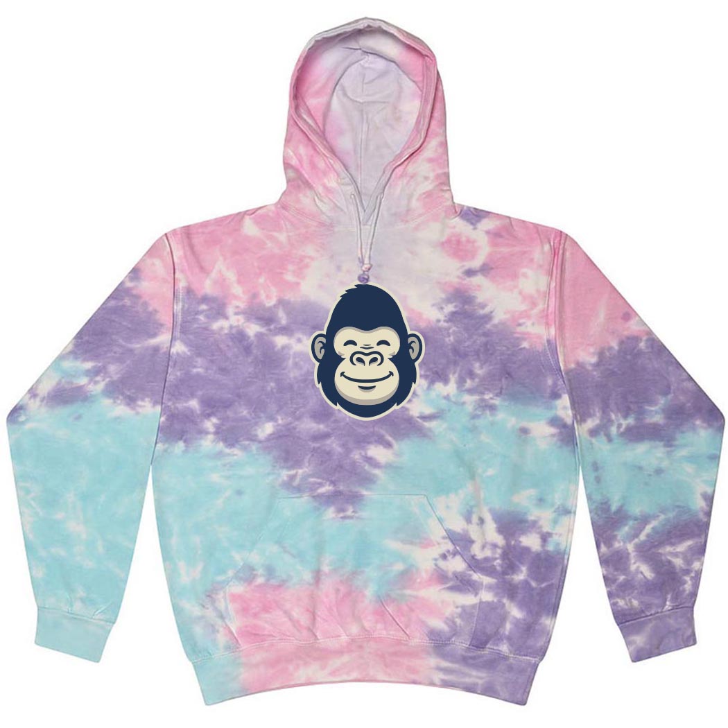 Grinning Gorilla ~ Tie-Dye Hoodie ~ Greeley Elementary School-cotton candy