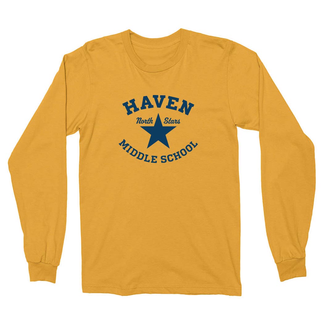 Haven North Stars ~ Cotton Long Sleeve T-Shirt ~ Haven Middle School