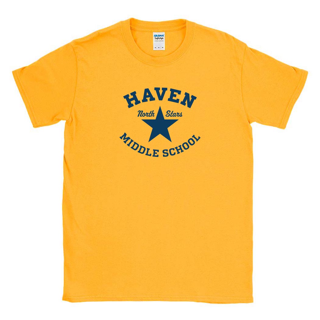Haven North Stars ~ Cotton T-Shirt ~ Haven Middle School-gold