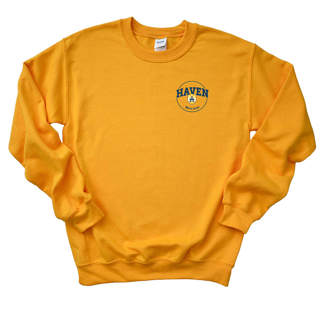 Shield Badge ~ Crewneck Sweatshirt ~ Haven Middle School-gold